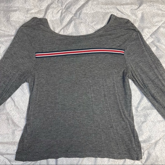 Glitz Long Sleeve Cropped Scoop Neck Top Size L - Picture 1 of 6